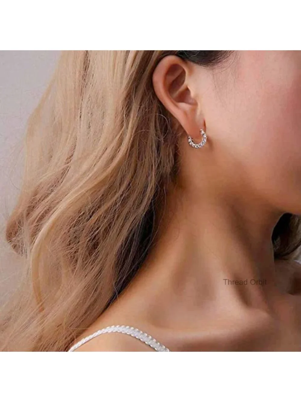 Sterling Silver Cubic Zirconia Hoop Earrings Huggies